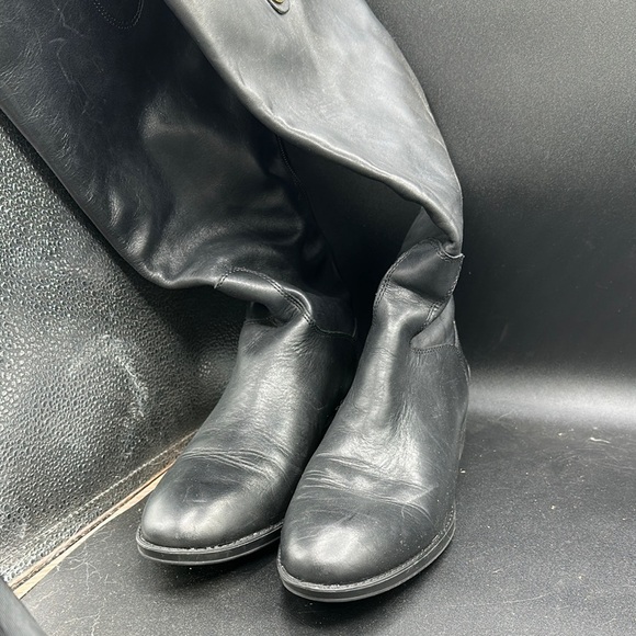 black Sam Edelman Penny Leather knee high riding boots size 8.5 wide calf - Picture 2 of 8